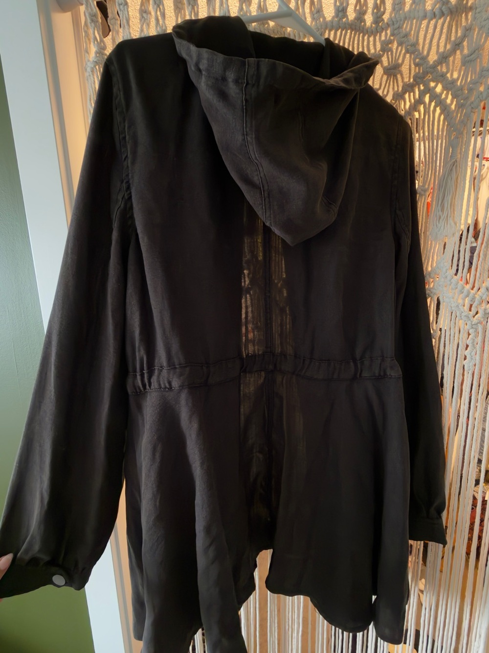 Free People Black Hooded Utility Anorak Jacket - Picture 2 of 3